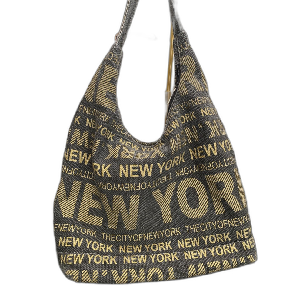 Robin Ruth Gray and Gold New York Hobo Shoulder Bag